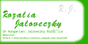 rozalia jaloveczky business card